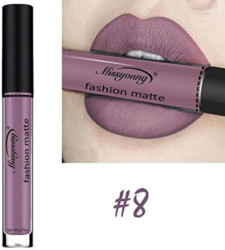 TrimakeShop Liquid Matte Lip Gloss Moisturizing Waterproof Long Lasting Velvet Cosmetics (#8)