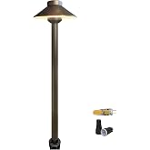 COLOER Brass Low Voltage Pathway Lights Outdoor 1-Pack with 2W LED G4 Bulb, Garden Path Lights Electric, IP65 Waterproof Outdoor Landscape Lighting Wired(602B)