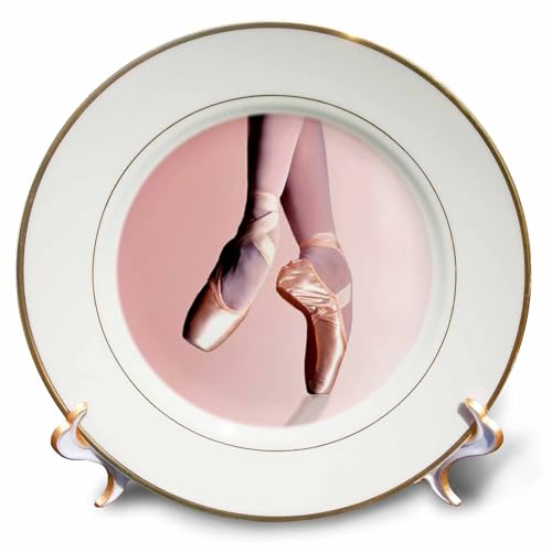 3dRose cp_1277_1 Ballet Slippers Porcelain Plate, 8-Inch