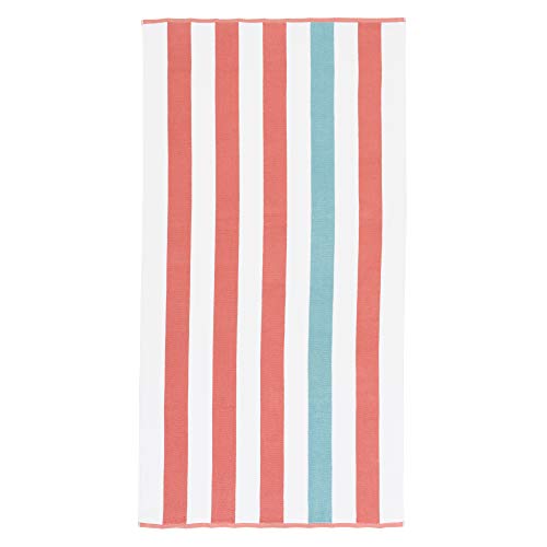 Oversize Plush Cabana Towel by Laguna Beach Textile Co | Coral and Sea Glass | 1 Classic, Beach and Pool House Towel … - Thumbnail 4
