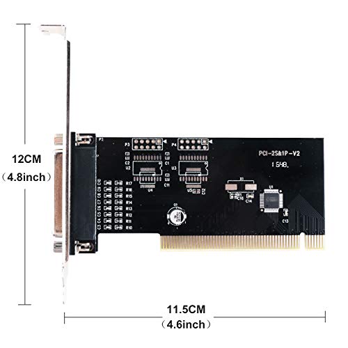 Ubit PCI-1P Parallel Port Expansion Cards, Multiple PCI to DB25 LPT Converter Adapter Controllers, 25-Pin Interface Cards for Desktop PC Printers - Thumbnail 4