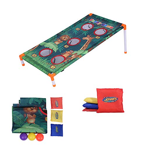 Wotryit Plastic Premium Cornhole Set - Bean Bag Toss Game with 1 Easy Transport Game Platforms with 3 Balls and 3 Sandbags