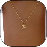 Stringex Boho Gold Sunburst Pendant Necklace for Women Adjustable Silver Celestial Sun Choker Necklace Vintage Sunflower Necklace Party Jewelry Accessories