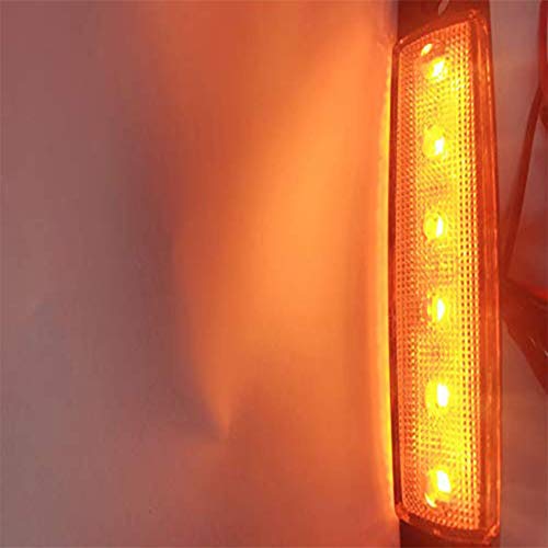 NBWDY 10pc 3.8" 6 LED amber Side Marker Lights, amber Trailer Marker Lights, Rear Side Marker Lamp Amber, Led Marker Lights for Trucks, Cab Marker, RV Marker light amber