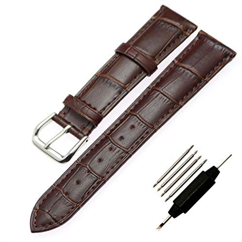 ZLIMSN Watch Bands Replacement Genuine Leather Watchband Black Brown Wristwatch Band for Women Men with Stainless Buckle ZLIMSN Watch Bands Replacement Genuine Leather Watchband Black Brown Wristwatch Band for Women Men with Stainless Buckle