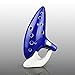 Vangoa - Transverse 12 Hole Ocarina Legend of Zelda Ocarina, Alto C Blue with Display Stand, Neck-strap Cord