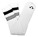 True Religion Men's One Pair Black/ Gray Striped Athletic Sock Size 10-13