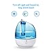 TaoTronics TT-AH009 Ultrasonic Cool Mist Humidifiers for Bedroom Baby Room, Small & Space-Saving, Whisper Quiet, BPA Free, Auto Shut-off-2L/0.5Gallon, US Plug 110V
