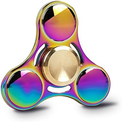 Focus Spinner -The Anti-Anxiety 360 Spinner Helps Focusing Fidget Toy [Non 3D Figit] Tri-Spinner EDC Focus Toy for Kids &amp; Adults - Stress Reducer Relieves ADHD Anxiety Ceramic Bearing (Rainbow)