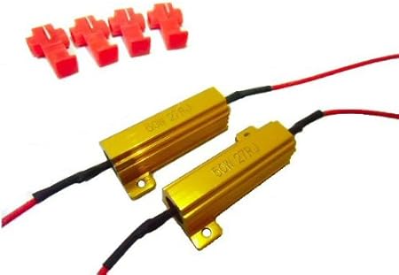 Amazon 24v 50w27w ハイフラ防止抵抗2個 Ledウィンカー対策キャンセラー トラック バス 大型車 ウィンカー サイドマーカー 車 バイク