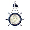 LJXLXY Wall Clock Mediterranean Style Anchor Bell Ship Wheel Rudder Steering Wheel Decorative Wall Hanging Solid Wood… 41vWmD7L VL. SS100