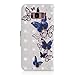 ZSTVIVA Galaxy S8 Case, S8 Case, Wallet Case Cover Diamond Tower PU Leather Credit ID Card Bumper Magnetic Flip Protective Skin Shell for Samsung Galaxy S8 Blue White Butterfly