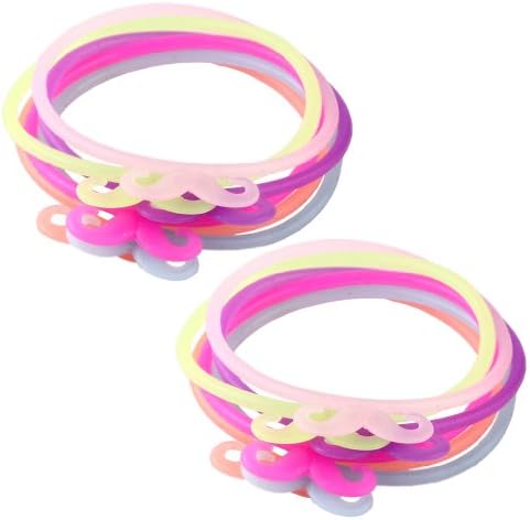 Jelly Bracelet Glow in the Dark Silicone with Mustache - 12 Pieces