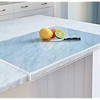 Kitchen Cutting Board with Lip - Non Slip (Clear Acrylic) - 24 Inches x 18 Inches x 1.5 Inch Lip