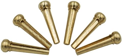 Meeland Guitar Bridge Pins for Acoustic Guitar Replacement Parts, 6pcs, Metal Brass