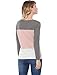 Allegra Crew Neck Color Block Bracelet Sleeves Cotton T-shirt Pink / XL
