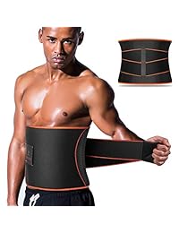 VOHUKO Sauna Waist Trimmer, Wide Men Waist Trainer, Sweat AB Belt with Adjustable Pressure Straps, Weight Loss Back Support Neoprene Motion Splicing Belt