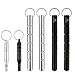 amathings 4 Pieces ! (4 Pack) Kubotan/Force Amplifier in Black, Silver with 2 Very Loud SOS Signal Whistle in Black with grooved Grip and Key Chain Also usable as an Emergency Hammer, 100% Legal