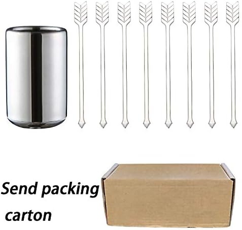 HTTH Fruit Forks Set Stainless Steel Mini Salad Fruit Tasting Forks Cocktail Fork,Coffe Fork,8 pieces Attached Stainless Steel Case (Silver)
