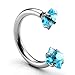 JOVIVI 2pc 16g Surgical Steel Clear Cubic Zircon Nose Daith Lip Eyebrow Nipple Ear Cartilage Helix 5/16