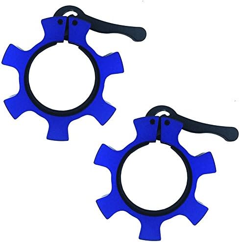 IADU Quick Release Aluminum Barbell Collars Olympic Weight Clips 2 inch Bar Clamps Billet Aircraft Safe Dumbbell Metal Weight Plate Lock Pair Fast Locking Professional Weightlifting.