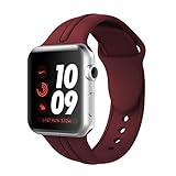 Sunfei For Apple Watch, New Fashion Sports Silicone Bracelet Strap Band New Fashion Sports Silicone Bracelet Strap Band for Apple Watch Series 3/2/1 (42MM, Wine)