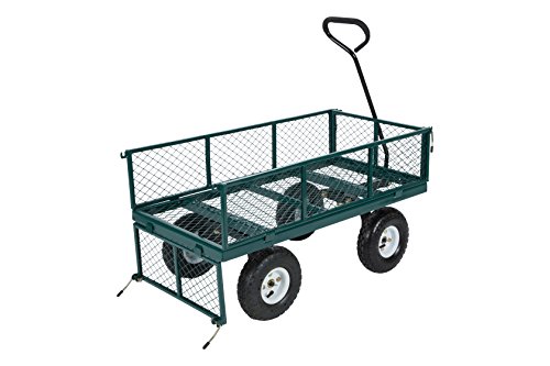 RuggedMade Steel Garden Cart Utility Wagon, 800 Pound Capacity, Removable Sides, 10" Wheels