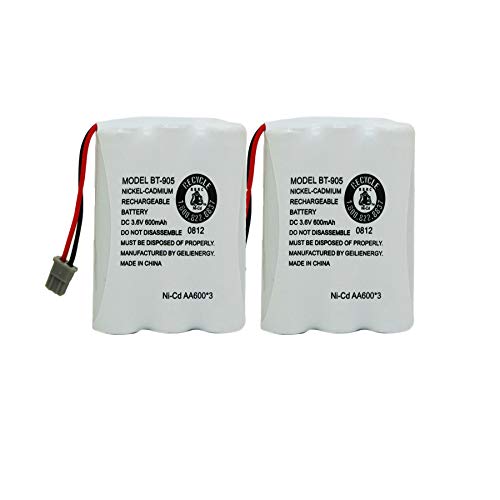 GEILIENERGY 3.6v 600mAh BT-905 BT905 BT-800 BT-1006 Rechargeable Cordless Phone Battery for BBTY0663001 BBTY-0444001 BP-800 BP-905 (Pack of 2)