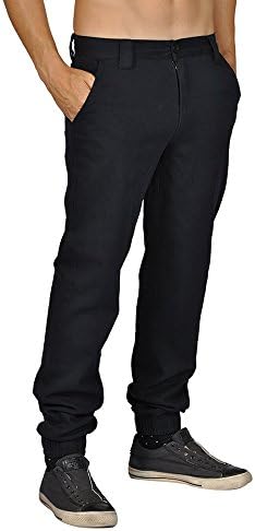 Dirty Robbers Men's Chino Zip Fly Button Jogger Pants