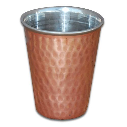 Drinkware Indian Copper Glass Set Of 2 Steel Inside Dia 7.62 cm Amazon