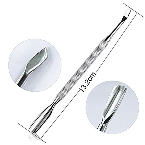 Pinkiou Nail Polish Remover Tool Manicure Cuticle Pusher Stainless Steel Kit (4 Pieces)