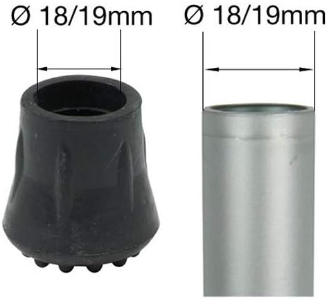 TOOLMAN TM024 3/4" Rubber Walking Stick Ferrule - 4 Pack, Black, 4 Count (Pack of 1) - Image 4