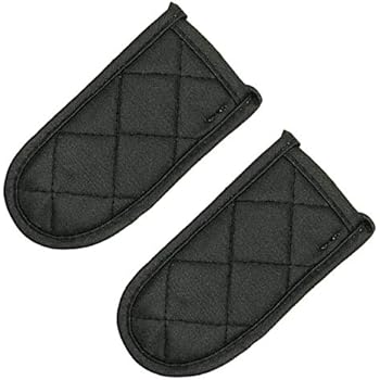 Evoio Maximum Temperature Hot Handle Holder, Black Pan Cotton Handle Sleeve, Glove for BBQ, Cooking, Baking and Kitchen 2-Pack(Black)