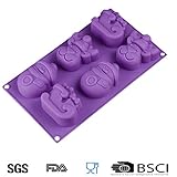 Christmas Silicone Cake Mold Snowman Reindeer Sleigh Cake Chocolate Jelly DIY Molds Soap Making Mould (purple)