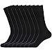 WANDER Classic Ribbed Dress Socks 8 pairs Men's Cotton Solid Premium Socks Seamless Soft (8black, Shoe Size:7-12)
