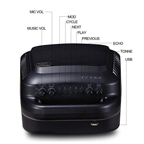 Portable PA System Wireless Microphone SD-90A 60W Bluetooth Karaoke PA Speaker Rechargeable Loud Speaker for Classroom, Party, Outdoors Or Stage Performance