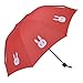 Creative Folding Cute Rabbit Sun-Rain Lightweight 8 Ribs Travel Umbrella Red