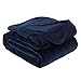 Exclusivo Mezcla Fleece Blanket Queen Size for Bed, Super Soft and Warm, All Season Use, Cozy, Plush, Lightweight, 90x90 Inches, Navy Blue