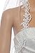 1T 1 Tier Flower Scallop Embroided Lace Pearl Veil Fingertip Length 36