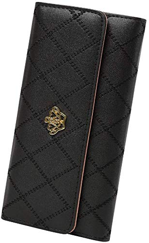 Wallets for Women Ladies, Molylove PU Leather Change Purse Credit Card Case ID Window Card Holder Coin Purse Clutch Bag (Black)