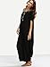 Verdusa Women's Boho One Off Shoulder Caftan Sleeve Harem Maxi Dress Black XS