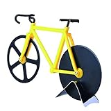 BALFER Bicycle Pizza Cutter Dual Stainless Steel Bike Pizza Cutter Wheel (Yellow & Black)