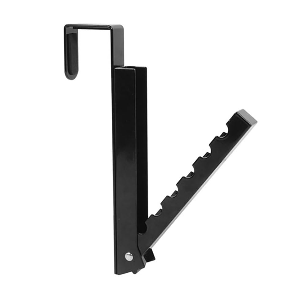TopHomer Folding Door Hooks, Over Door Clothes Rack Hanger with 6 Groves, Foldable Coat Hook for Hanging Handbag, Hats, Scarves (Black)