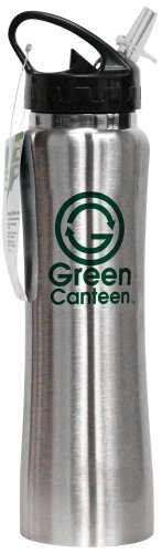 Green Canteen Stainless Steel 25-Ounce Sports/Hydration/Water Bottle, Silver