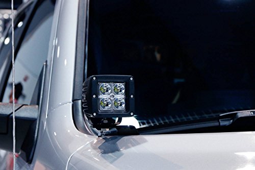 iJDMTOY Complete 40W High Power CREE LED Pod Light Kit w/ Windshield A-Pillar Mounting Brackets & Switch Wiring Relay For 2009-up Dodge RAM 1500 2500 3500