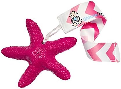 WowieStar and strap bundle - USA FDA Compliant Medical Grade Silicone Baby Teether (Pink - Super Nova) and Pink Strap