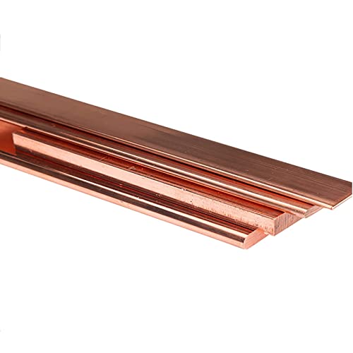 Coavoo Flat Copper Bar 3mm x 20mm x 500mm 0.12" x 0.8" x 19.69 inch Long, 1Pcs Pure Cu Copper Flat Bus Bar Busbar Metal Stock