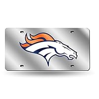 Rico Industries NFL Denver Broncos Laser Cut Auto Tag, Silver