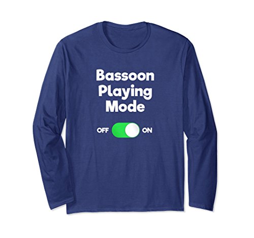 Unisex Bassoon Long Sleeve Shirt - Funny Bassoon Playing Mode Large Navy - Thumbnail 2