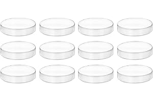 EISCO 12PK Polypropylene Petri Dishes with Lids - 95mm (3.75") Dish Diameter, 100mm (4") Lid Diameter, 13mm (0.5") Depth - Re